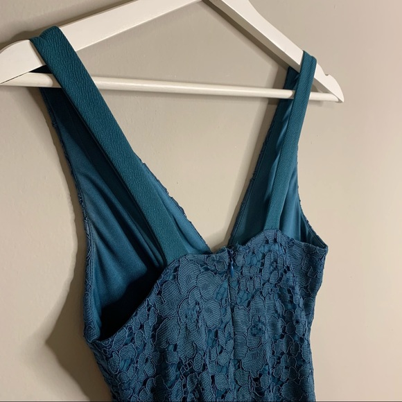 Topshop Dark Green Lace Dress - Picture 5 of 10